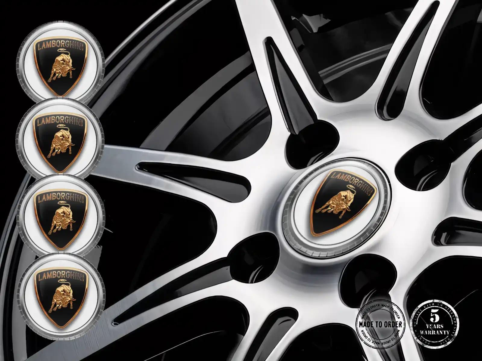 Lamborghini Pegatina de Silicona Estilo Emblemas Bombados de Aro